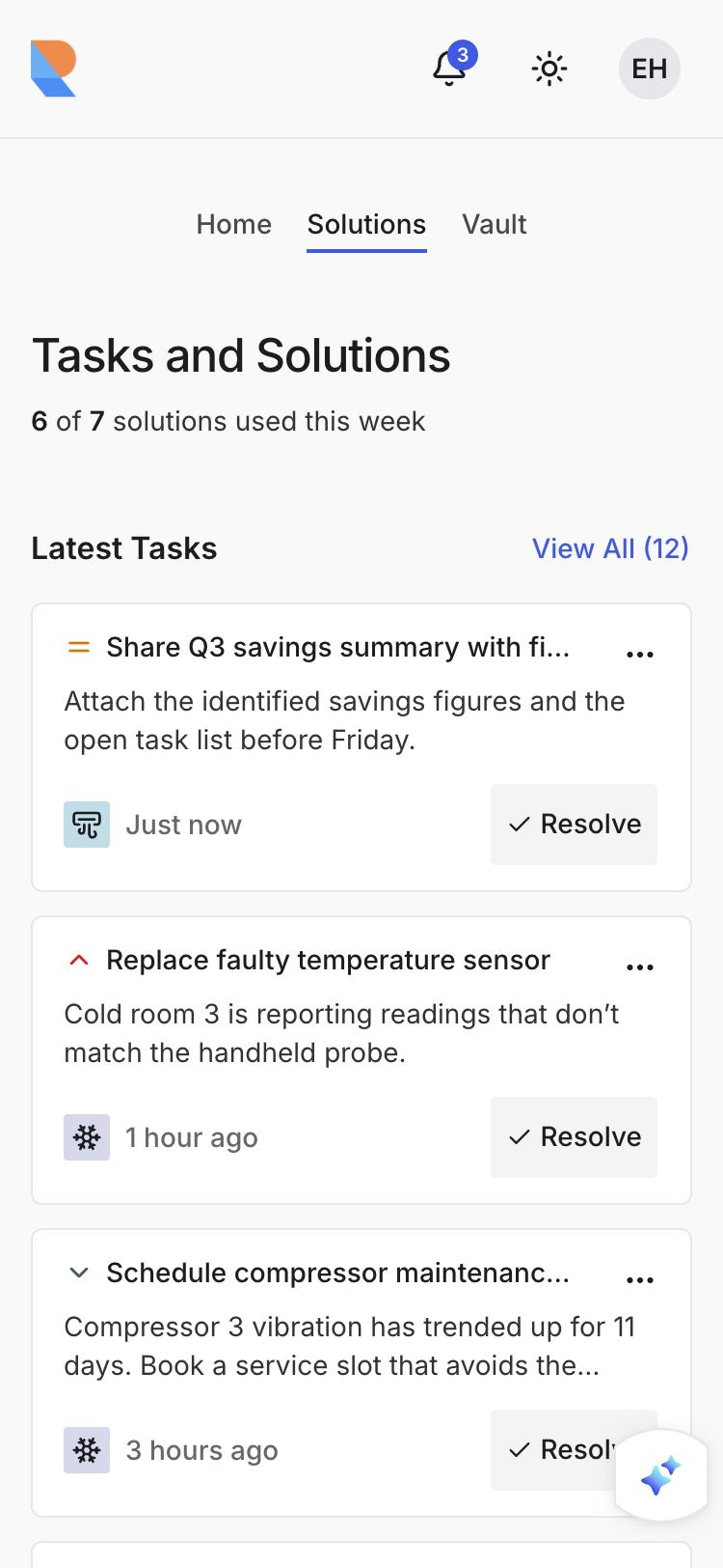Tasks and Solutions on a phone