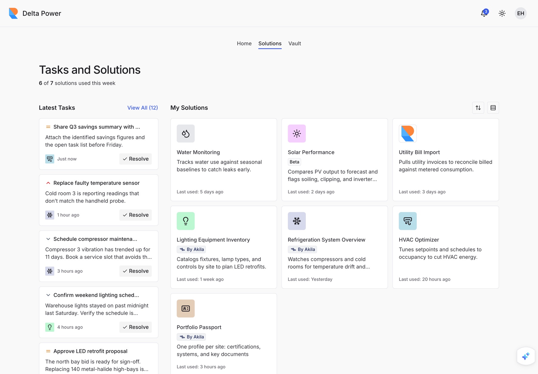 Tasks and Solutions page
